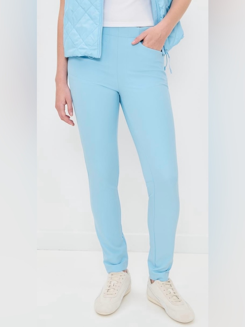 Ralph Lauren Eagle Multi Nylon Stretch Pants in Pool Blue